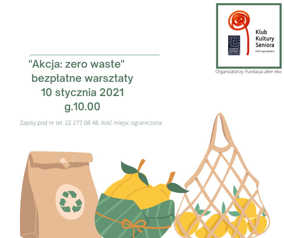 „Akcja: zero waste”-  bezpłatne warsztaty.  